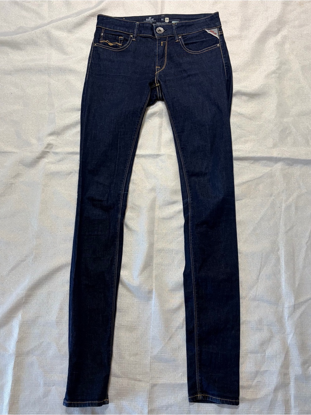 REPLAY Luz Women's Dark Blue Skinny Jeans size 26.  34” inseam